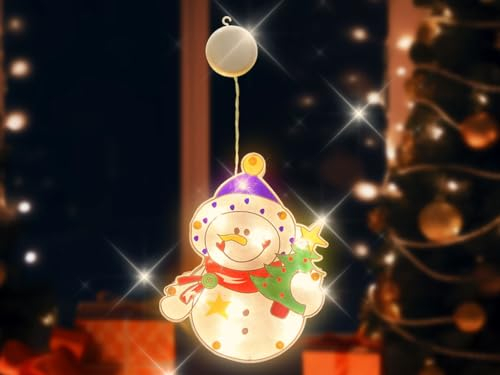 Kellegour LED Saugnapf Weihnachten Lichter,LED Weihnachtsbeleuchtung Hängende,Weihnachtsdeko Fenster Licht,Weihnachten Fenster Lichter,Fensterlichter für Innen Außen Weihnachtsfeier Fenster Deko (a)