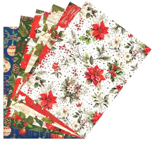 ARKRAFT Geschenkpapier Weihnachten Weihnachten Format 90x65 cm Set 6 Blatt FSC-Papier plastikfreie Verpackung (NAT16)