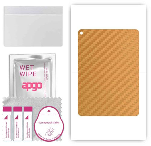 apgo Rückseite Schutzfolie, Skin, kompatibel mit Apple iPad Wi-Fi, Hinten Displayschutzfolie aus Vinylfolie, Kratzfest, einfache Montage - Kohlenstoff-Gold