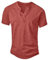 NITAGUT Men's Distressed Henley Shirts Vintage Short Sleeve T-Shirts Washed Cotton Casual V-Neck Button Tee Shirts,Red,L
