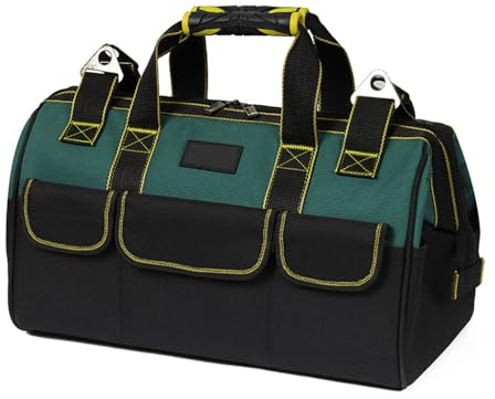 18-Inch Heavy Duty Tool Bag, Tools Storage Bag, Large Tools Storage Bag, Organiser for Tools with Shoulder Strap, Large capacity, waterproof, Wear-resistant for Eletricians, DIY, Tool Storage Etc