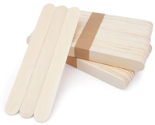 SycloPak 100 Lollipop Sticks,Craft Sticks,Wooden Lolly Sticks 150x16mm,Popsicle Sticks,Large Lollipop Sticks,Jumbo Lolly Sticks,Lollipop Sticks for Crafts,Ice Cream Sticks,Wooden Plant Labels Garden