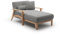 Cavadore Longchair Billan / Freistehende Recamiere im skandinavischen Design mit Bett und massivem Holzgestell in Buche / 109 x 88 x 185 / Mikrofaser, Grau