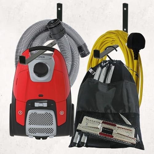 Spares2go Wall Mount Hook Storage Rack Brackets compatible with Numatic Henry Vacuum Cleaner + Tool Bag
