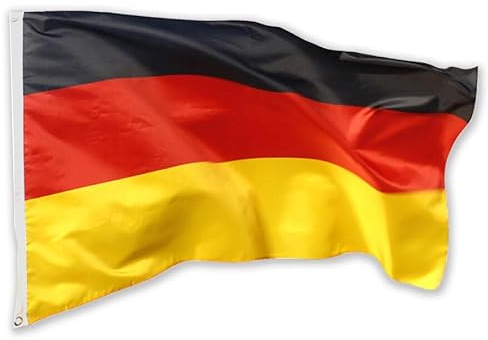 Murago - Deutschland Fahne ca. 90x60 cm mit Metallösen - Deutsche Hiss Flagge klein ca. 60 x 90 cm Fanartikel Dekoration Garten wetterfest