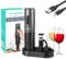 HAUSHOF Tire Bouchon Électrique Rechargeable, Ouvre-bouteilles Électriques avec Coupe-feuille/Verseur/Bouchon de Vin sous Vide/Support de Charge/Chargeur USB, Tire-bouchon Pompe à Air, Coffret Cadeau