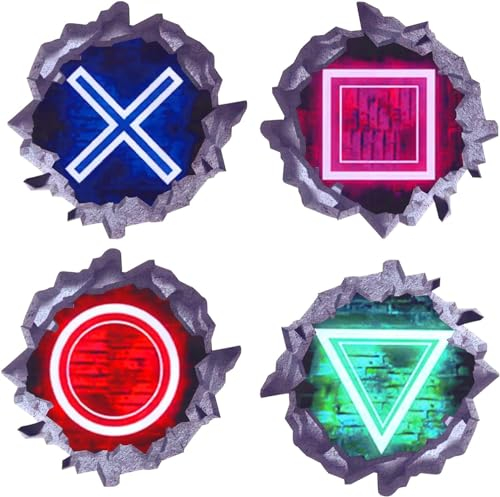 4 Pcs Egatinas 3D Para Jugadores Imágenes en Color Para Juegos de Pared Pegatina Gamer Zone Papel Pintado Impermeable Para Decoración de Habitaciones (20*30cm)