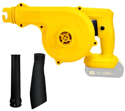 IOHBThe Soffiatore d'aria senza fili per De-Walt 20 V, motore di spazzolatura, 17000 giri/min, 2 in 1 portatile, potente strumento eolico, per gonfiaggio, soffiaggio, foglie, neve (senza batteria)
