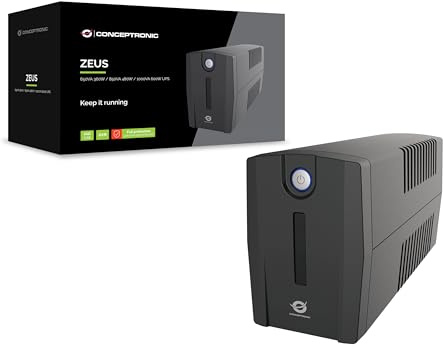 CONCEPTRONIC ZEUS07ES 1000 VA 600 W USV, Schuko x 2, HID USB, RJ45 EIN-/Ausgang, AVR