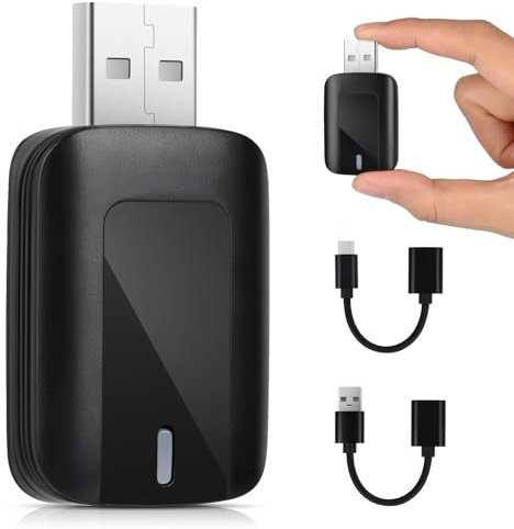 Android Auto & Adaptateur sans Fil Car-Play, Euakee Dongle Car-Play sans Fil WiFi 5GHz Plug & Play, Wired Car-Play to Wireless s'adapte aux Voitures 2015 + (BT5.0 / WiFi2,4G)