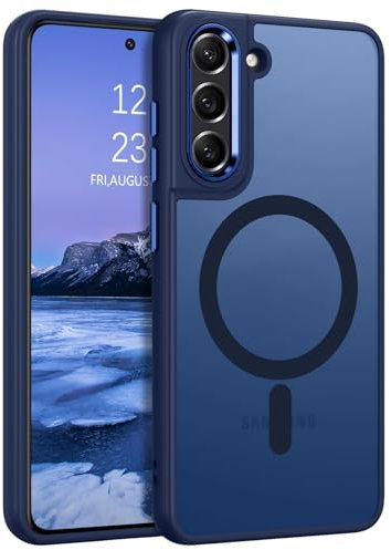 YINLAI für Samsung Galaxy S21 FE Hülle Kompatibel mit MagSafe,Handyhülle Samsung Galaxy S21 FE Magnetisch Translucent Matt Stoßfest Kratzfest Cover Case Schutzhülle für Galaxy S21 FE 6.4,Schwarz