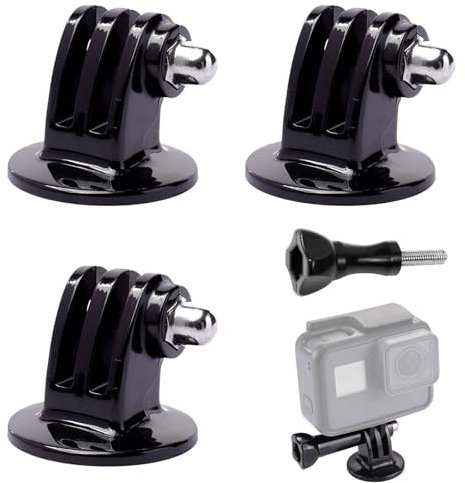 Cerioll Adaptateur de Trépied, Adaptateur de Support de Trépied, 3 Pièces Adaptateur de Montage à Vis pour Trépied avec Trou Standard de 1/4, Adaptateur de Fixation avec Vis Moletée pour Gopro Hero
