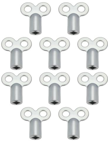 SG Store Lot de 10 Clés de Purge de Radiateur Carrées de 5 Mm en Métal pour Radiateur Clé d'horloge pour Purge de Radiateurs Et Ventilation d'air pour Systèmes de Chauffage Domestique
