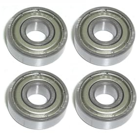 Kugellager 6x16x5 mm - 696A ZZ metallgedichtet 4 Stück - rcbay | Chromstahl Miniatur Rillenkugellager für 6mm Welle
