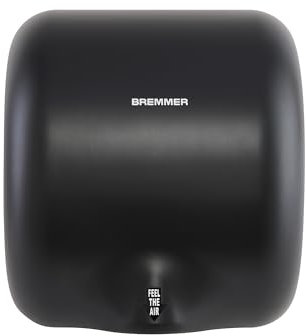 Bremmer Asciugamani turbo generico | Asciugamani elettrici ecologici ad alta velocità a basso consumo energetico | Asciugamani elettrici per WC commerciali | Asciugamani per WC (nero)