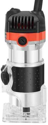800W Electric Hand Holz Oberfräse Kantenfräse Wood Fräsmaschine 30000 U/min Hand Trimmer Multifunktionsfräse Holzfräse Werkzeug 6,35 mm Schwarz