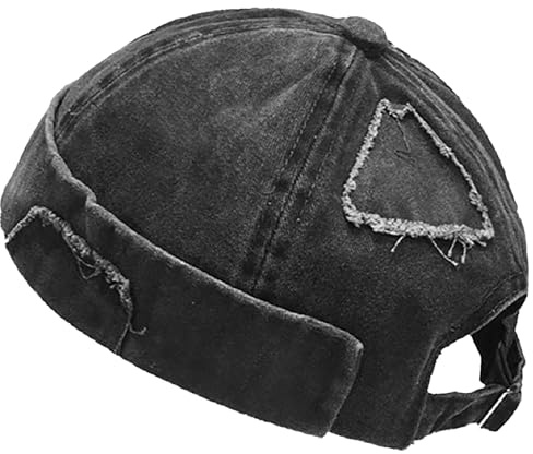 LXOrdora Mens Sailor Hats Brimless Denim Docker Caps Beanie