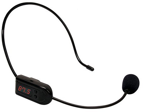 LYEAA FM Wireless Microphone Headset Radio Mic 87 MHz-108 MHz Amplificateur Vocal Amplificateur Digital Tube Display Lectures Microphone Multi-Canal pour la Parole du Guide d'enseignement