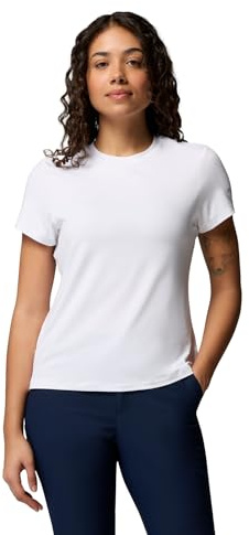 Columbia Parsons Damen T-Shirt mit Punktrücken, kurzärmelig, Weiß/Blumenspaß, Größe L