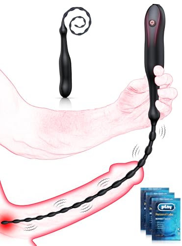 Dilatatore Uretrale Pene Giocattoli Sessuali Vibranti con Sonda Uretrali per Uomini, Vibratore Penieno con Plug Uretrale - 10.6 (26.9 cm) Lunghezza Inseribile, Dilatatori per Pene