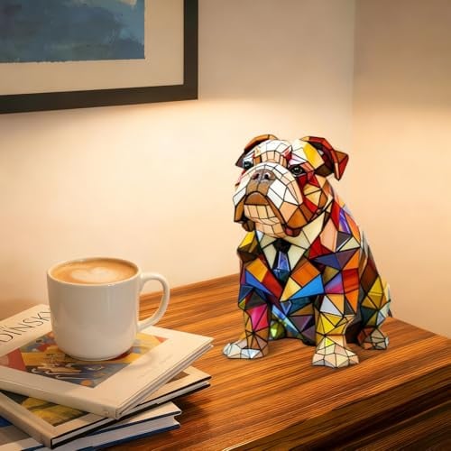 LOMUG Dogge Deko Nachtlicht, Leuchthund Lampe aus Harz, Lampe Hund LED Night Light Energieklasse A, Haustier Dekolampe Nachtlampe für Hundefans Wohndeko Kinderzimmer (Dogge, Kleine)