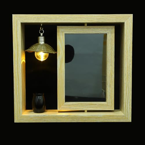 Garneck Kleiner Desktop Fotorahmen mit Urne 21X23cm Rustikaler Bilderrahmen für Tierasche Erinnerungsstück für Haustier Gedenkdekoration