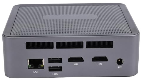 Plyisty Mini PC, Ryzen 7 5825U 8 Cœurs 16 Threads jusqu'à 4,5 GHz, WiFi 6 5.2, Double écran 4K Type C, avec Carte Graphique Radeon RX Vega 8 (Prise UE)