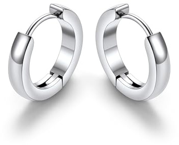 GoldChic Ohrringe Damen Creolen 7mm/9mm/12mm/14mm/16mm Edelstahl Helix Piercings Silber/Gold/Schwarz Creolen klein Huggie Ohrringe Hoop für Damen Herren