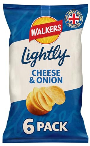Walkers Lightly Cheese & Onion Multipack Crisps 6x25g