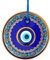 Erbulus 10,9 cm Glas Blau Böser Blick Wandbehang Gold und Türkis Blumendesign Ornament - Türkische Nazar Perle - Home Protection Charm - Wandkunst Amulett in einer Box