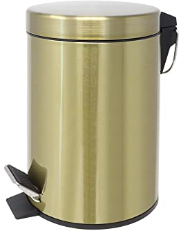 Deblanch Papelera, Acero Inoxidable, Oro Viejo, 3 l