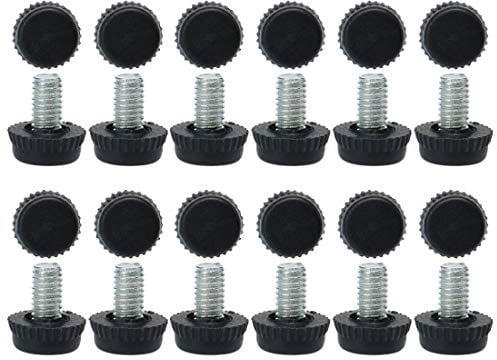 sourcing map 24Stk Verstellbare Möbelfüße Stellfuß M6 x10x 15mm Haushaltmöbel verstellbare schiefe Nivellierfüße Bodenschutz