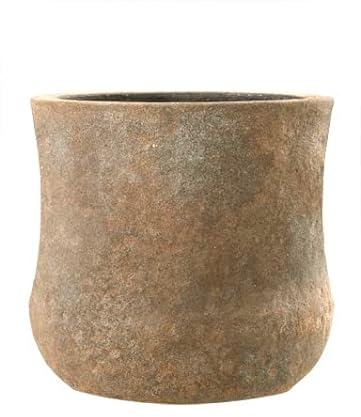 Casa Mina Blumenkübel rund | Pflanzkübel braun | Blumentopf hoch 27 x 27 x 27cm | inkl. Wasserabfluß | Pflanztopf groß | Frostbeständig | Kerry Old Stone Brown
