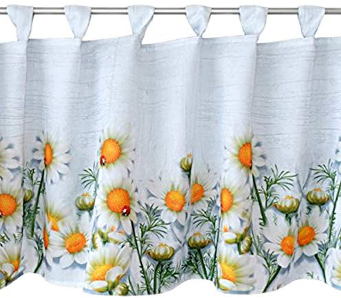 Raebel OHG Gardine Scheibengardine Frühlingsgardine Panneaux Bistrogardine Deko Marienkäfer (50 x 150 cm)