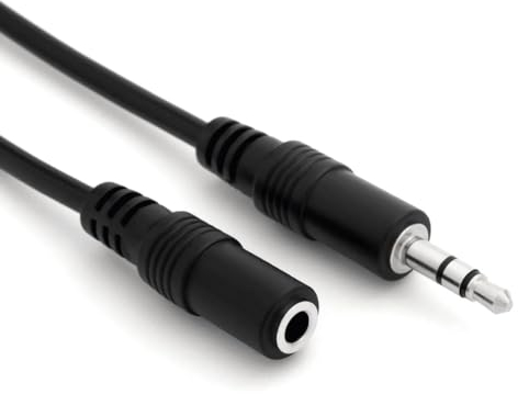 CABLEPELADO Cable Audio alargador extensor | Jack Audio Estéreo 3,5 mm Macho a Hembra | Cable alargador de audio estéreo | para Altavoces, Auriculares, Móvil, Tablet, MP3 | Negro | 50 cm