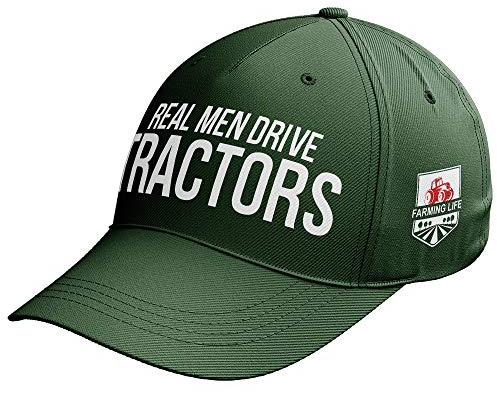 Farming Gifts – Farming Hat – Echte Männer fahren Traktoren – Lustige Farming Baseball Cap – Neuheit Geschenk für Bauern Gr. Einheitsgröße, grün