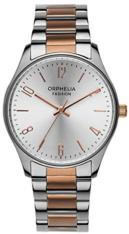 Orphelia Fashion Damen Analog Uhr Oxford mit Edelstahl Armband Silber/Rosegold