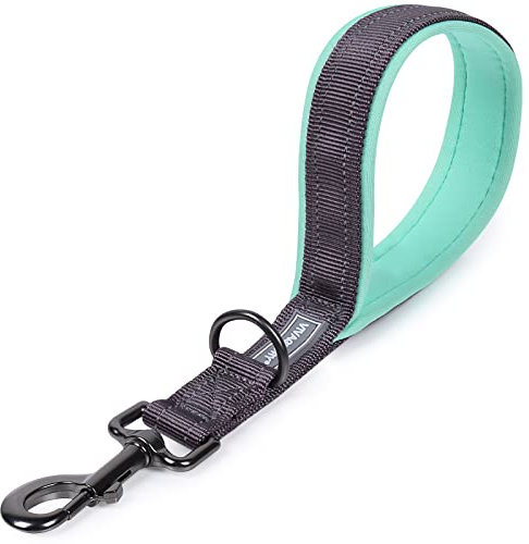 VIVAGLORY Short Dog Lead, Short Traffic Lead for Dogs, Short Training Leads for Medium & Large Dogs, 32 cm, Grey