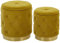 Runder Pouf im 2er Set Samt gelb Ottoman Sitzpouf Chesterfield Stil Pueblo