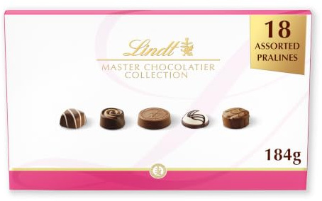 Lindt Master Chocolatier Collection Gift Box 184g | Medium chocolate assortment with elegant pralines. Premium Lindt gift for Christmas, birthdays and sharing.