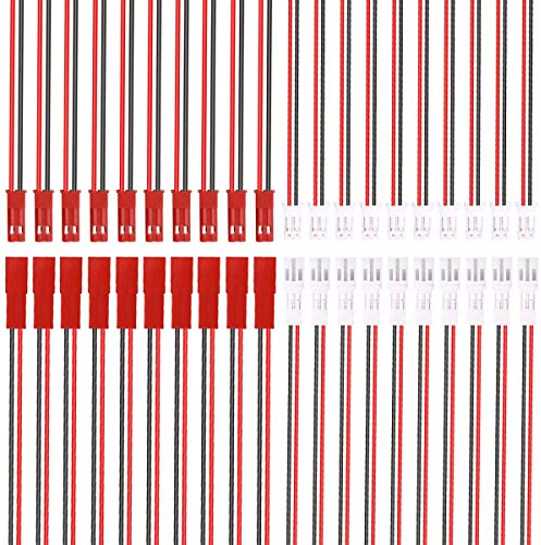 Youmile 10Pairs 26AWG JST-SYP Steckerkabel 2 polige Buchse und Stecker 150 mm JST Anschlusskabel für LED-Streifen/RC mit 10 Paaren 26AWG JST-PH2.0 Steckverbinder 200 mm Buchse und Stecker