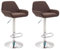 CLP 2er Set Barhocker Braga Mit Stoffbezug I 2 x Barstuhl Mit Lehne Und Fußstütze, Farbe:braun, Gestell Farbe:chrom