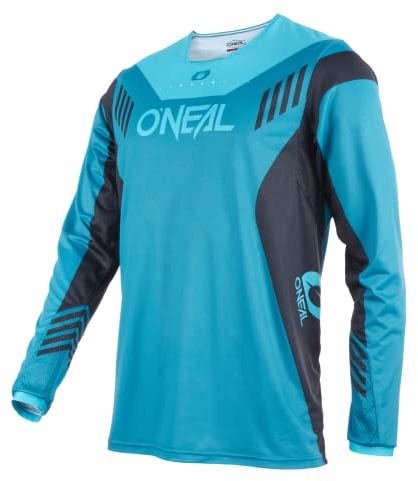 O'NEAL | Mountainbike-Trikot | MTB Mountainbike DH Downhill FR Freeride | Atmungsaktives Material, maximale Bewegungsfreiheit | Element FR Jersey Hybrid V.22 | Erwachsene | Petrol Blau | Größe XL