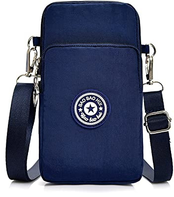 Dankforyou Handytasche zum Umhängen Damen, Schultertasche Handtasche Geldbörse Mini Tasche für Alltag Büro Schule Ausflug Einkauf, Blau