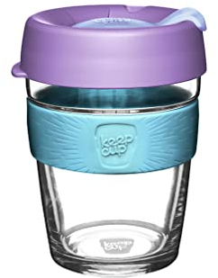 KeepCup Brew, Reusable Glass Cup, Medium 12oz/340mls, Moonlight, Blue