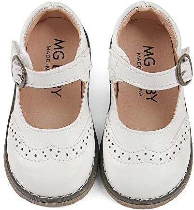 Cheerful Mario Scarpe Mary Jane Basse Bambina 1-5 Anni Ballerine Bimba Suola di Gomma Bianco 21 EU