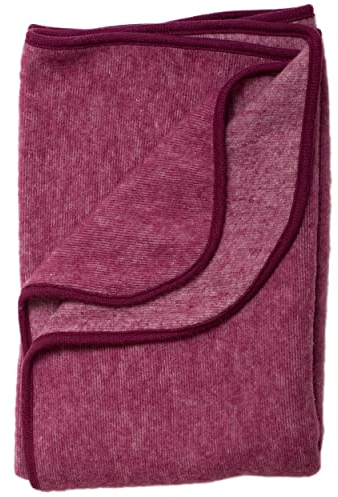 Cosilana, Kinder/Baby Decke Fleece, 80x100 cm, 60% Wolle (kbT), 40% Baumwolle (KBA) (80X100, Wein meliert)