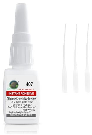 20g Silicone Glue,Glue for Silicone,for bonding Between Silicone and Silicone, Silicone and Other Material.Instant Super Glue for Silicone, Silicone Rubber, TPU, TPR, TPE, Liquid Silicone