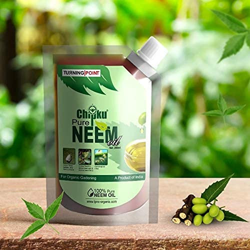 Chipku Natural Pure Cold Pressed Water Soluble Neem Oil Concentrate for Plants & Garden 200ml with Free Measuring Cup | for Making 40 Neem Spray Bottles for Plant Insects | Herbal Pest Repellent