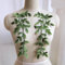 Yulakes 1 Paar Green Leaf Venise Lace Trim Green Leaves Aufnäher Appliqué Patches Trimmen Stickerei Vine Dekorative Patches für Kostüm Craft Projects